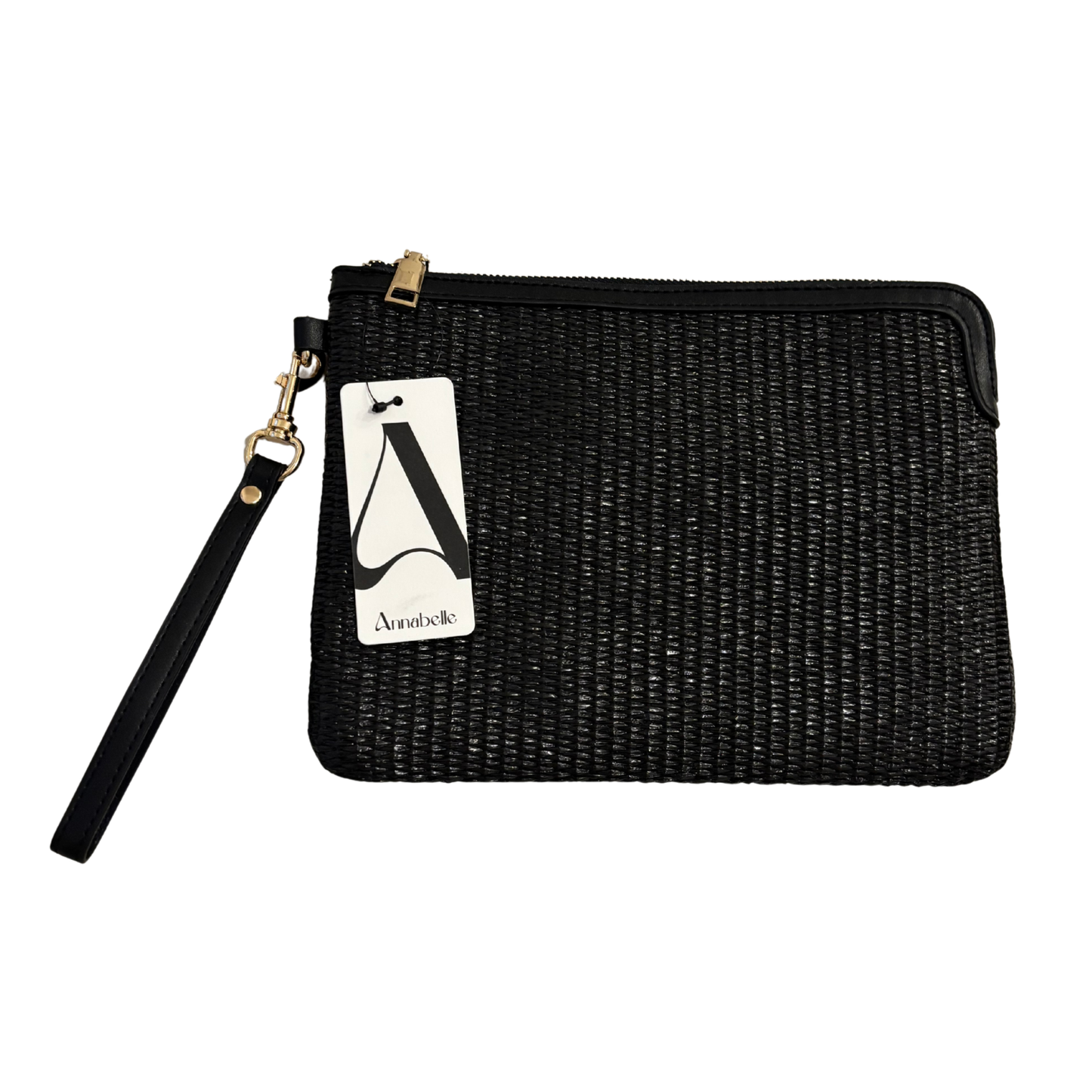 Annabelle Black Woven Clutch Bag