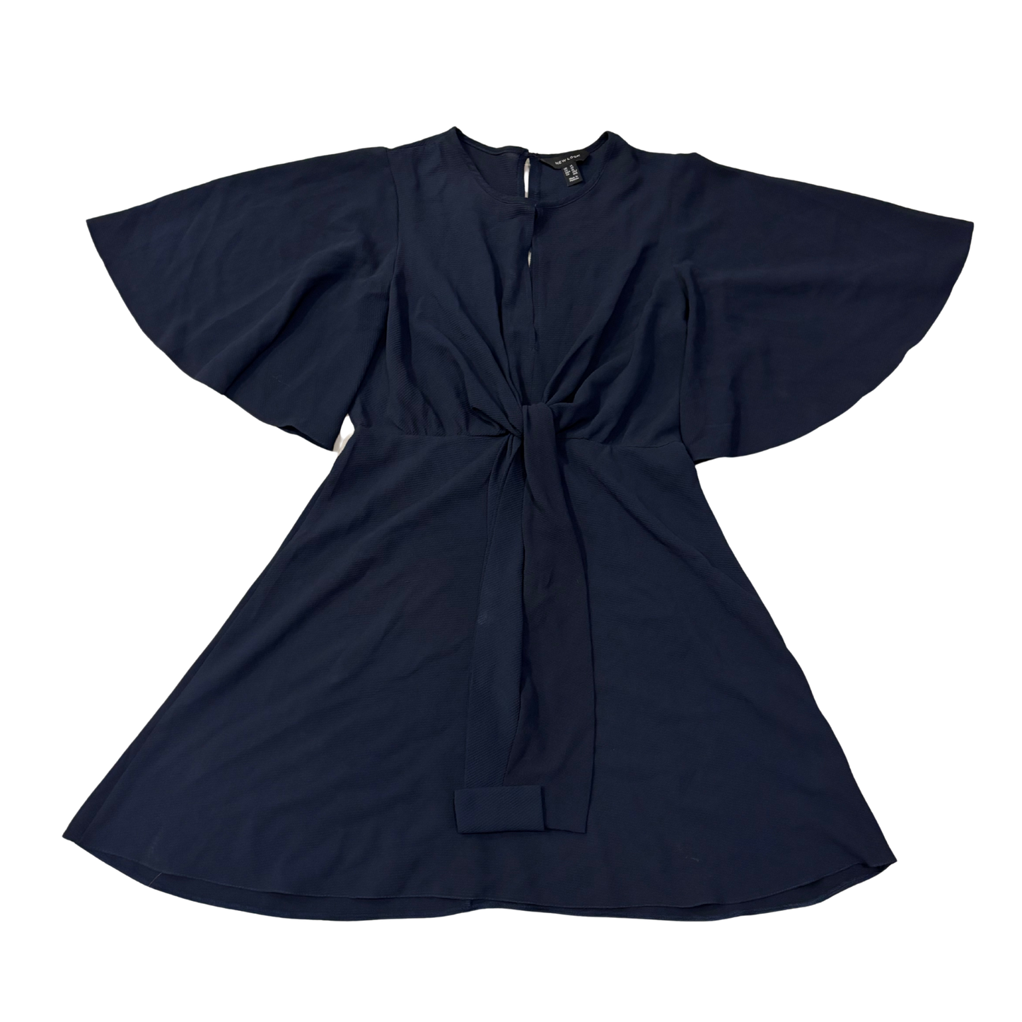 New Look Navy Blue Tie Front Mini Dress