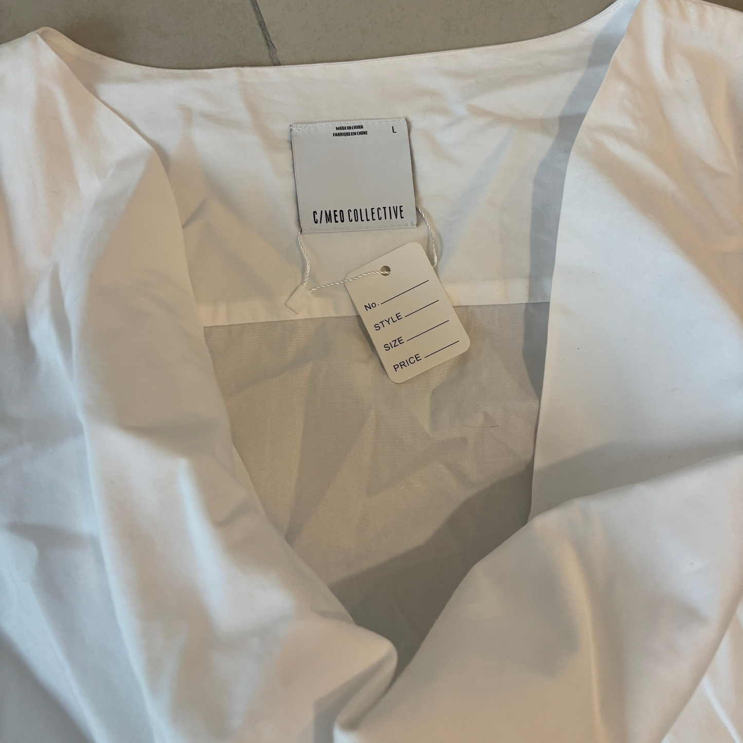 C/MEO Cowl Neck White Shirt