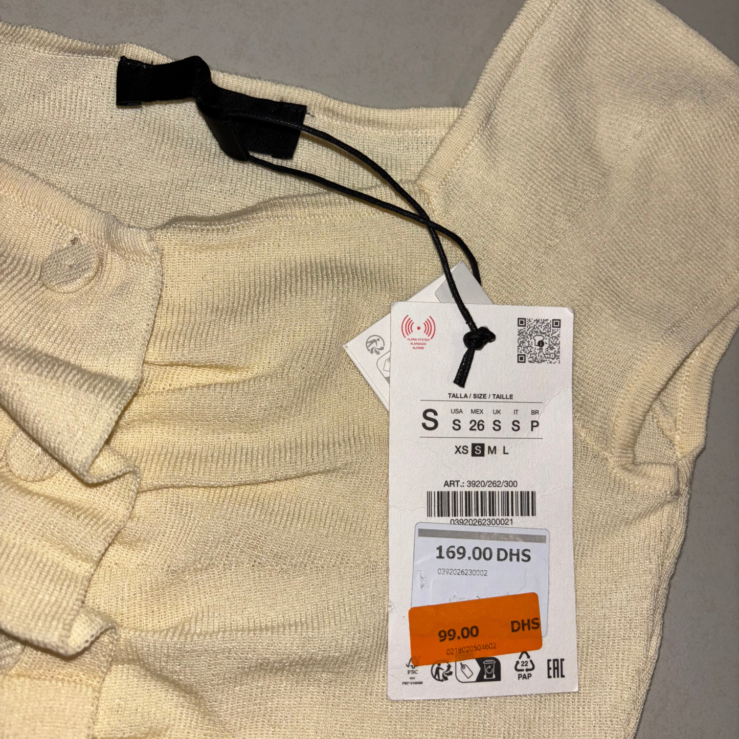 Zara Cream Button Up Ruched Top