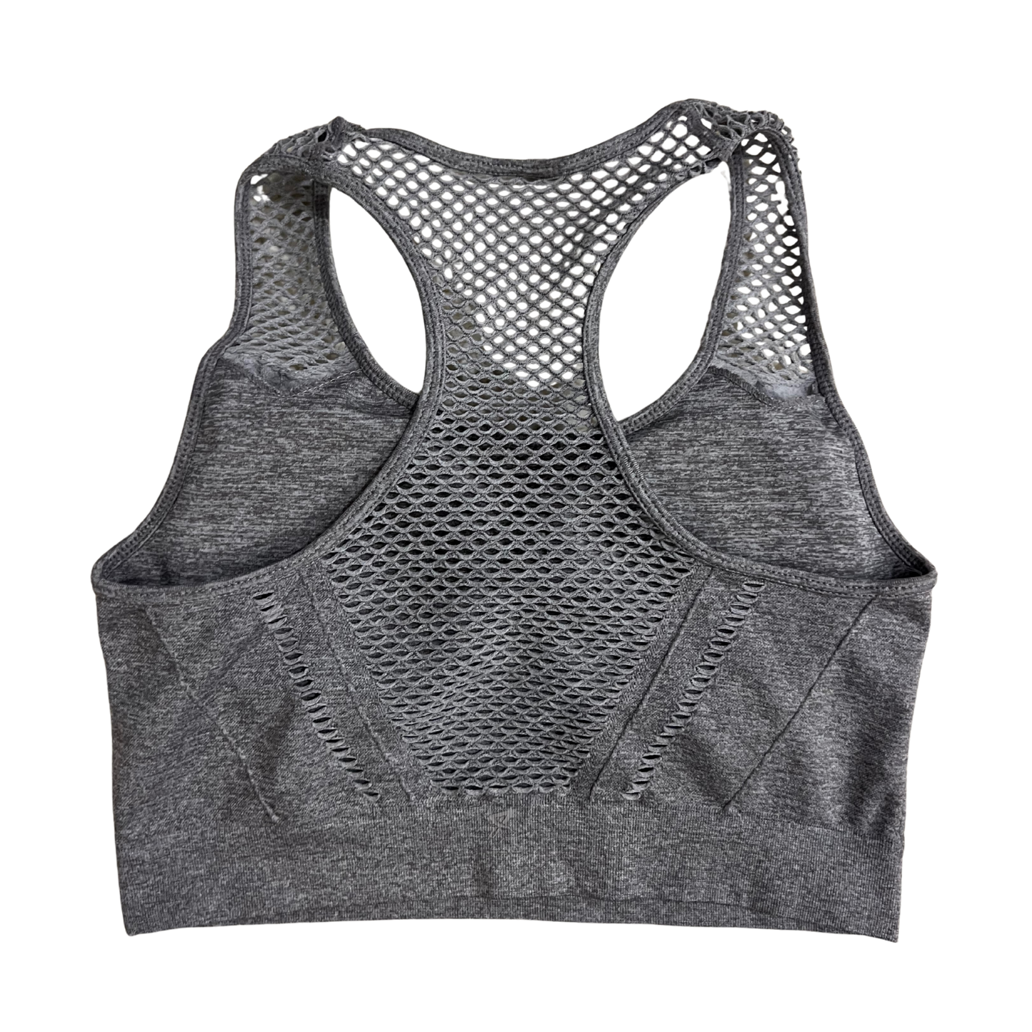 Grey Net Detail Sports Bra