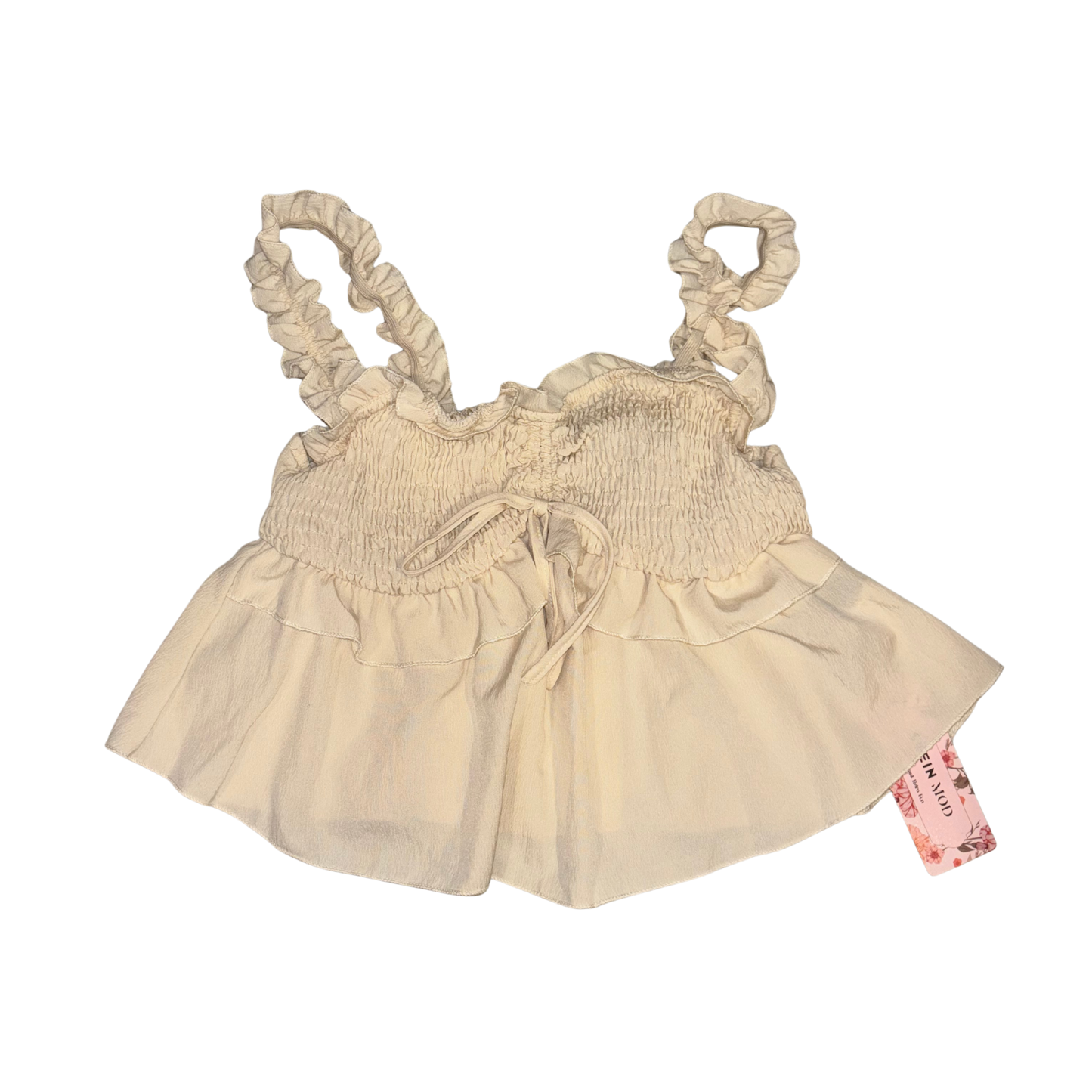 Cream Ruched Crop Top