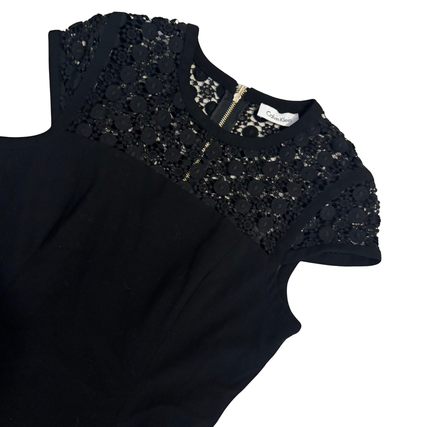 Calvin Klein Black Embroidered Skater Dress