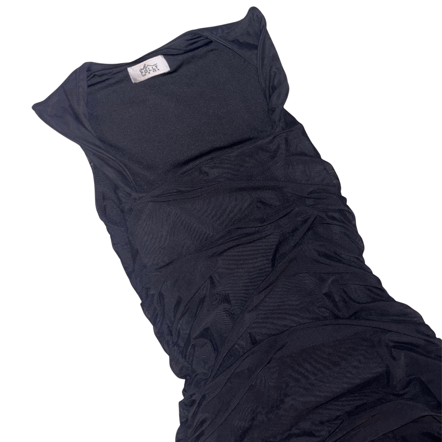 Oh Polly Black Ruched Maxi Dress