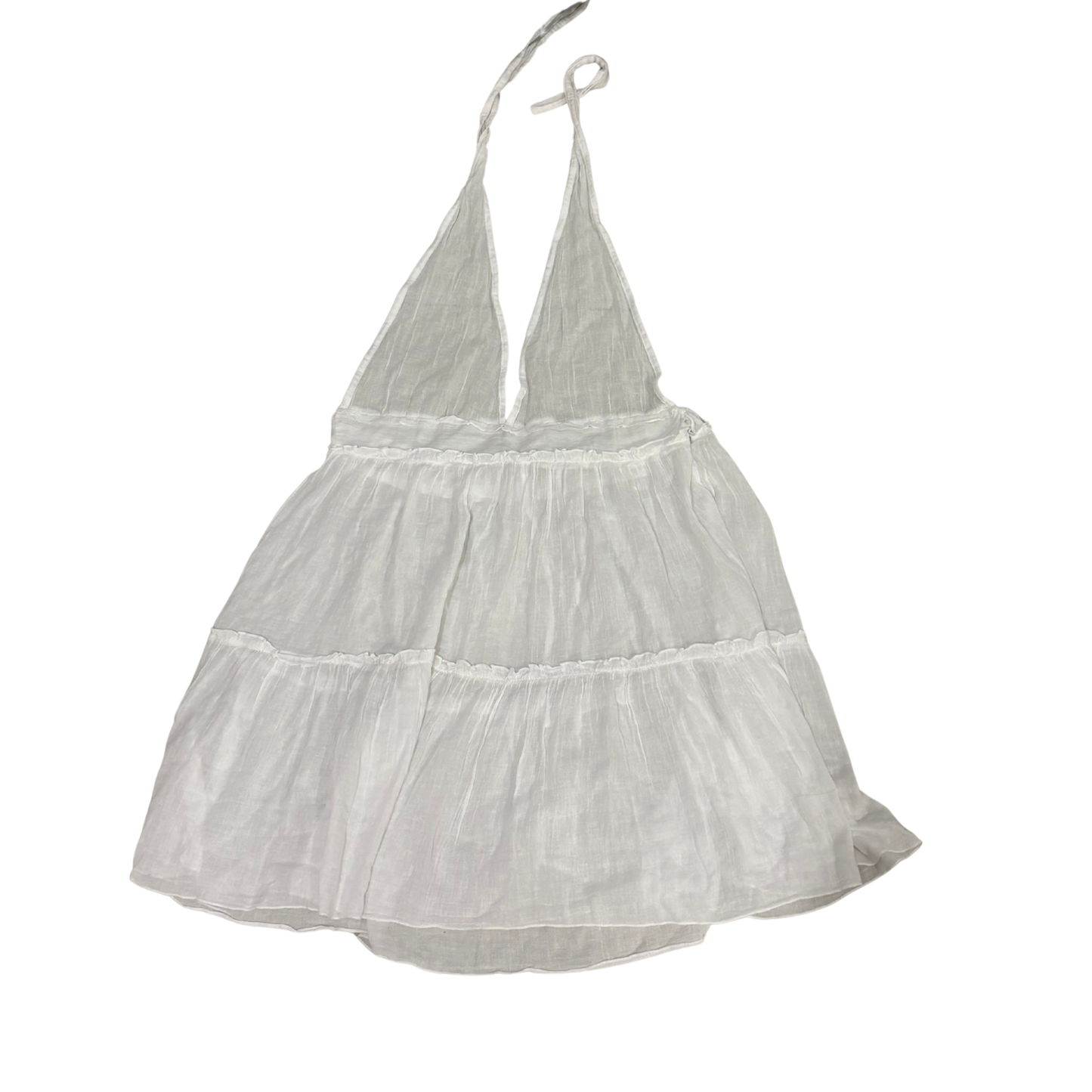 White Linen Halterneck Mini Dress