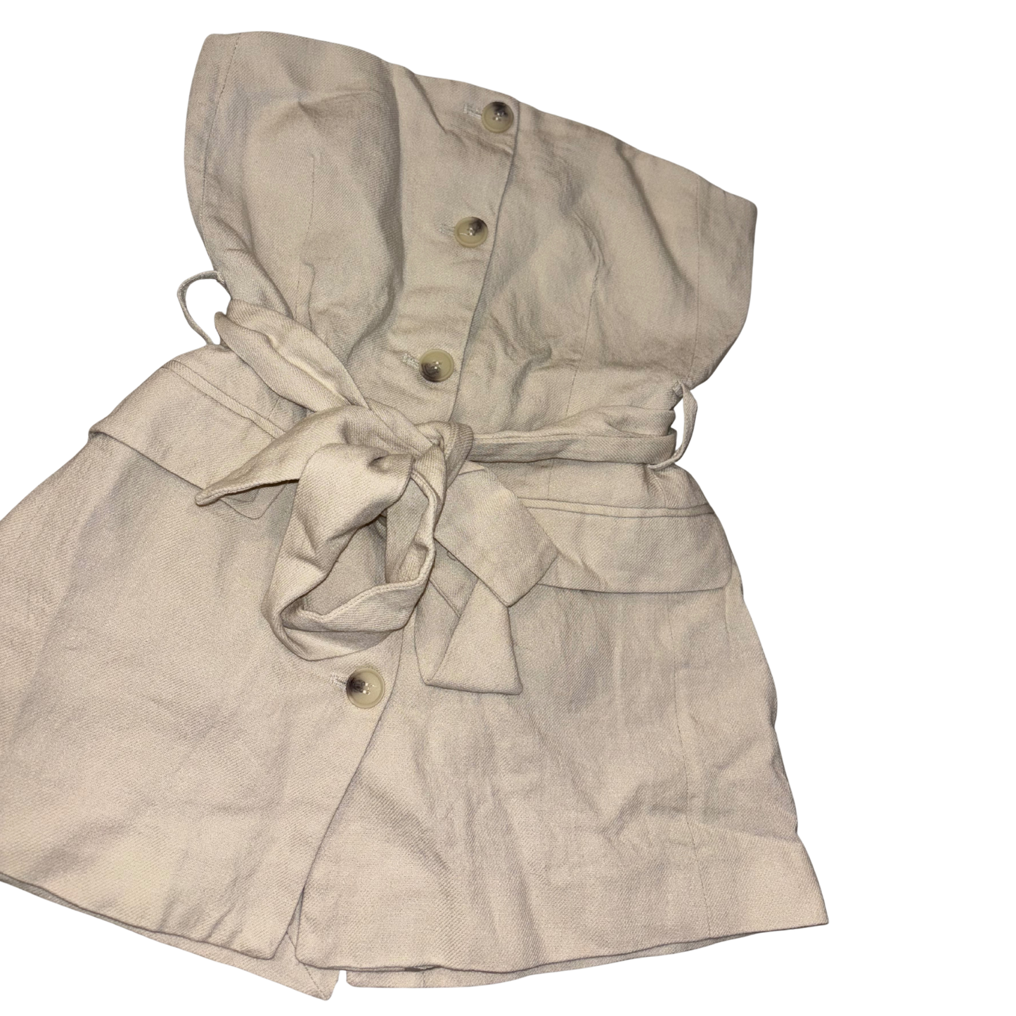 Zara Cream Tie Waist Top