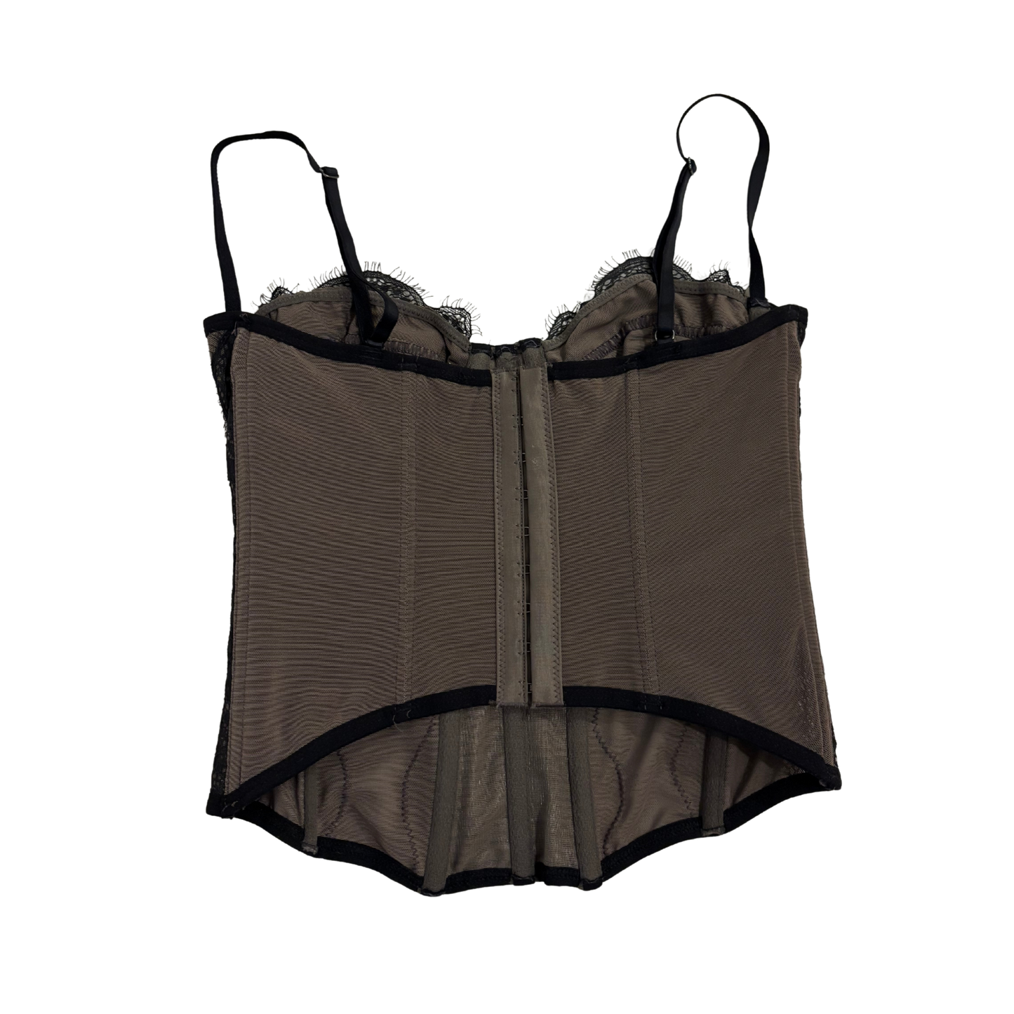 Black Lace & Mesh Corset Top