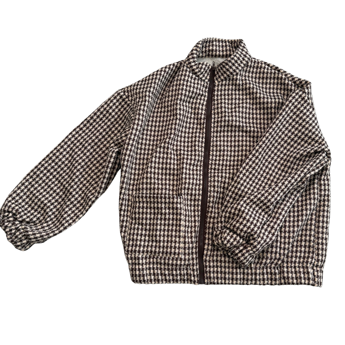 Dogtooth Zip Up Jacket