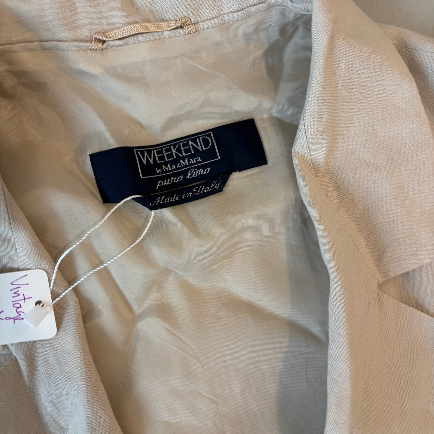 Max Mara Beige Linen Blazer