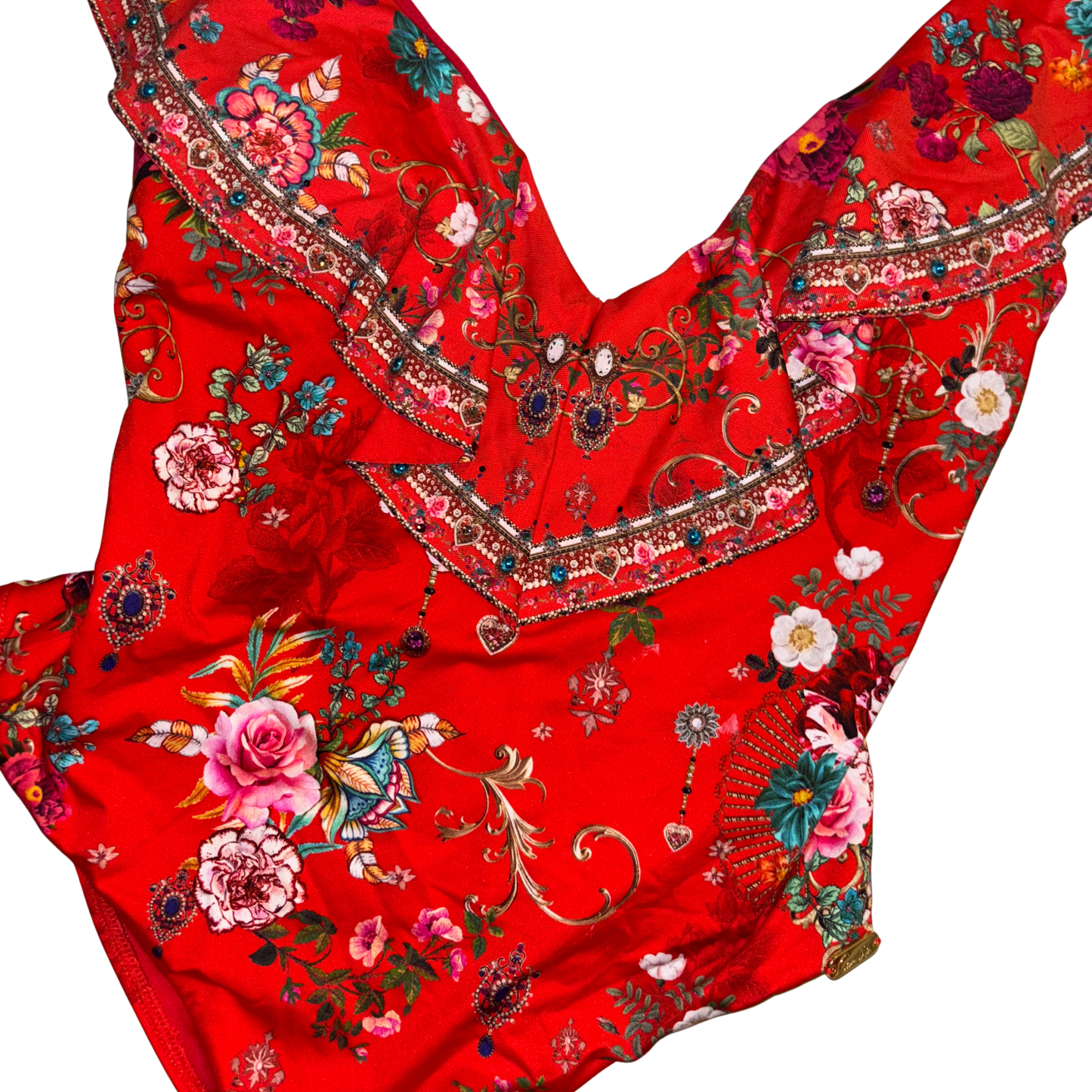 Camilla Swim Red Abstract Swimsuit