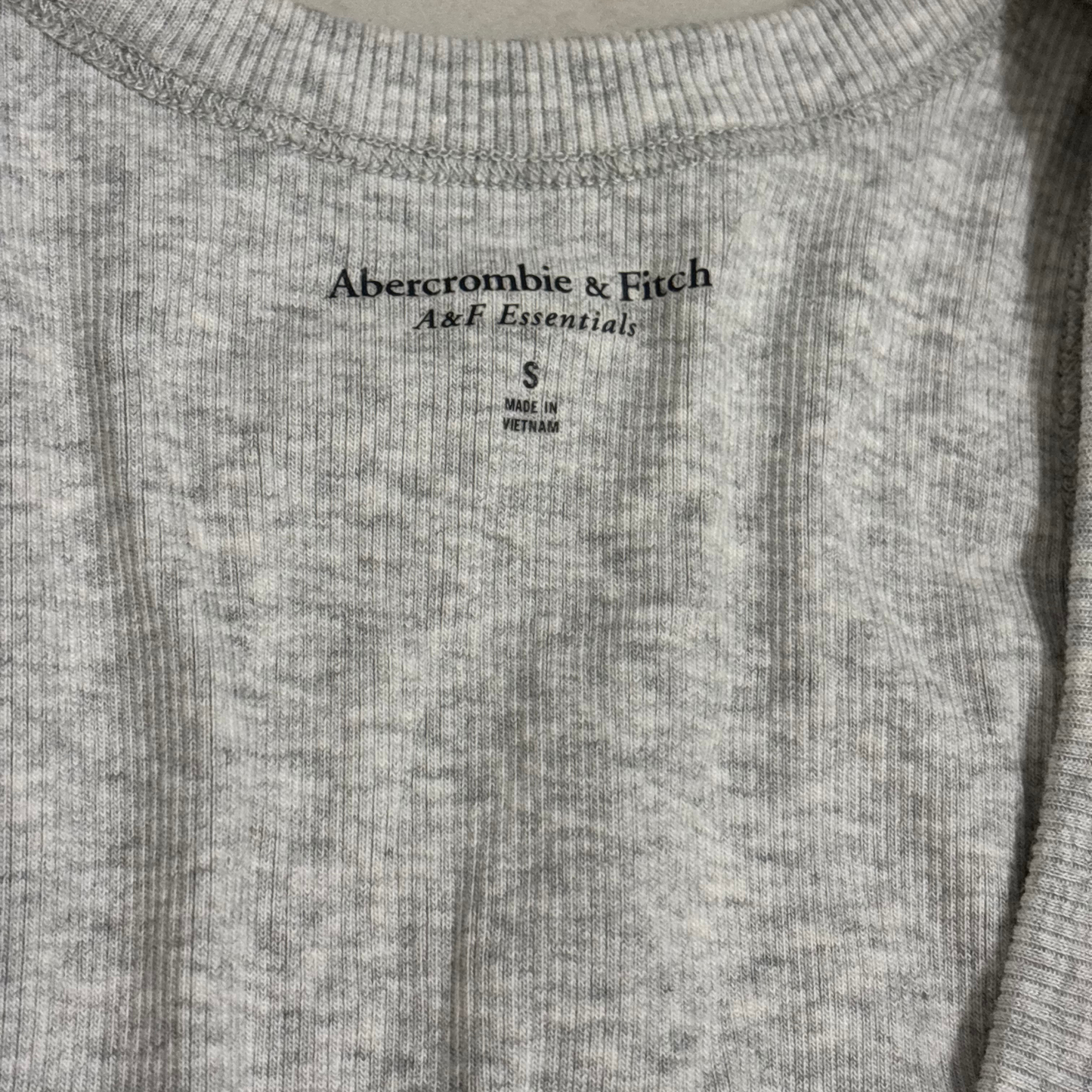 Abercrombie & Fitch Grey Ribbed V-Neck Tank Top