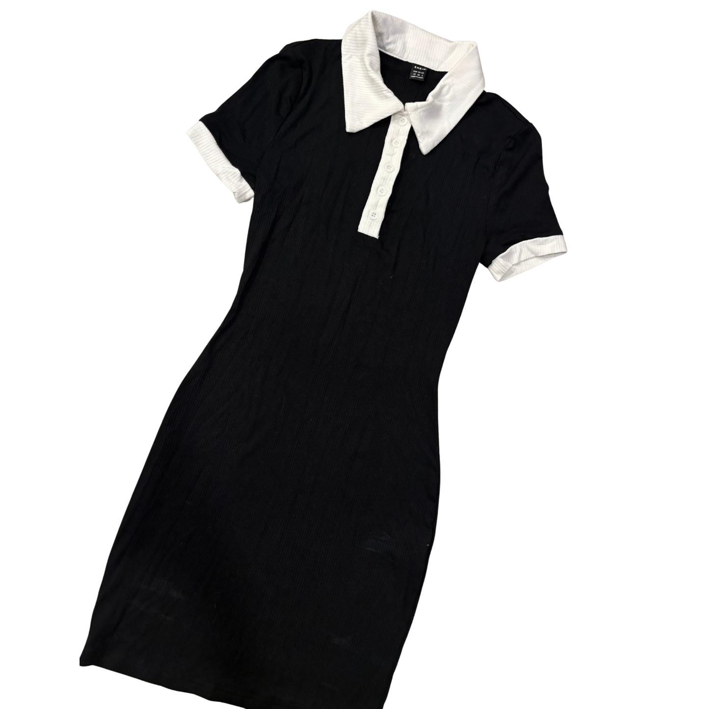 Black & White Ribbed T-Shirt Dress