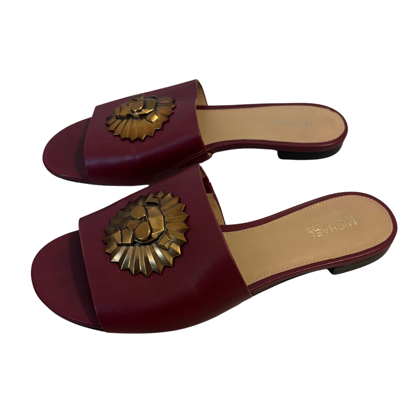 Michael Kors Burgundy Lion Emblem Flats
