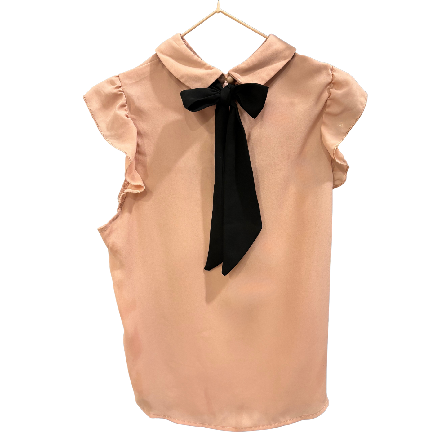 Pink Top With Black Tie