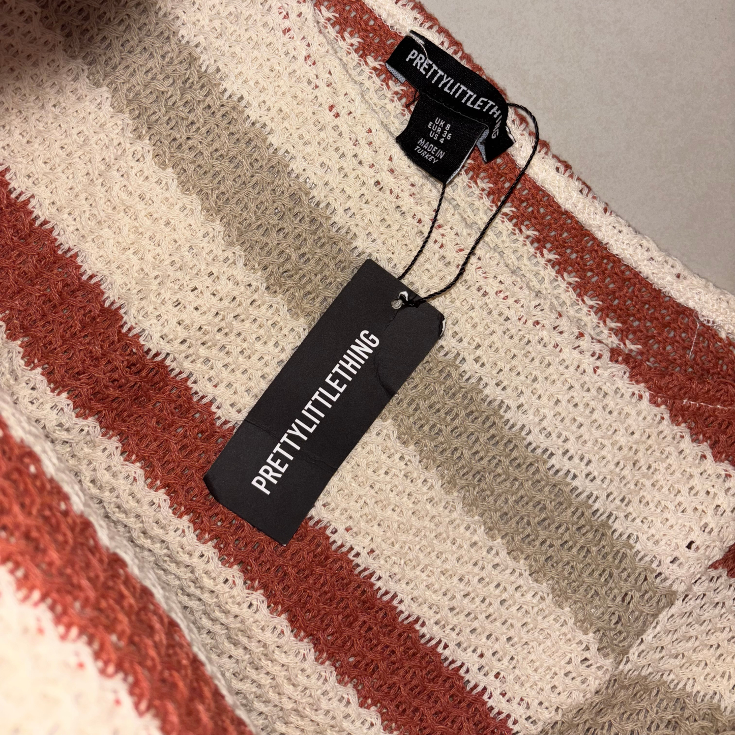 PLT Textured Striped Boat Neck Top