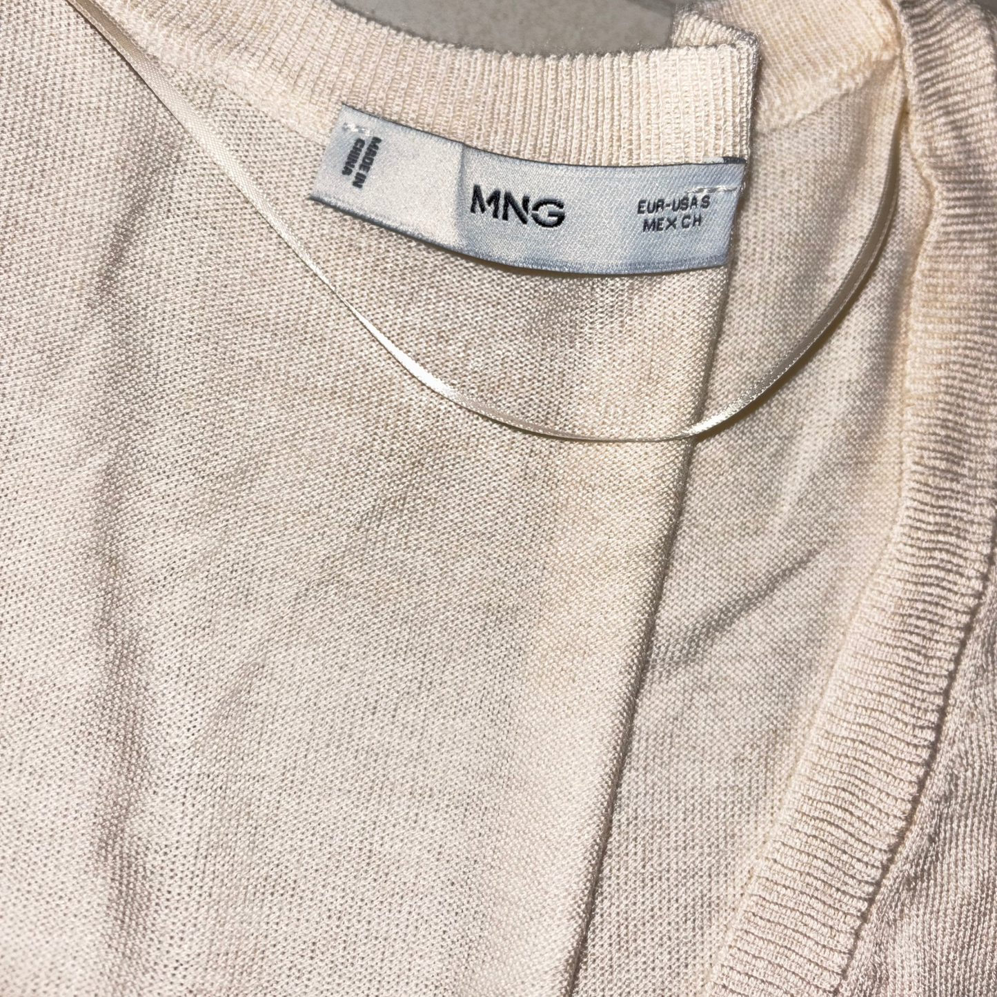 Mango Cream Knit Waistcoat