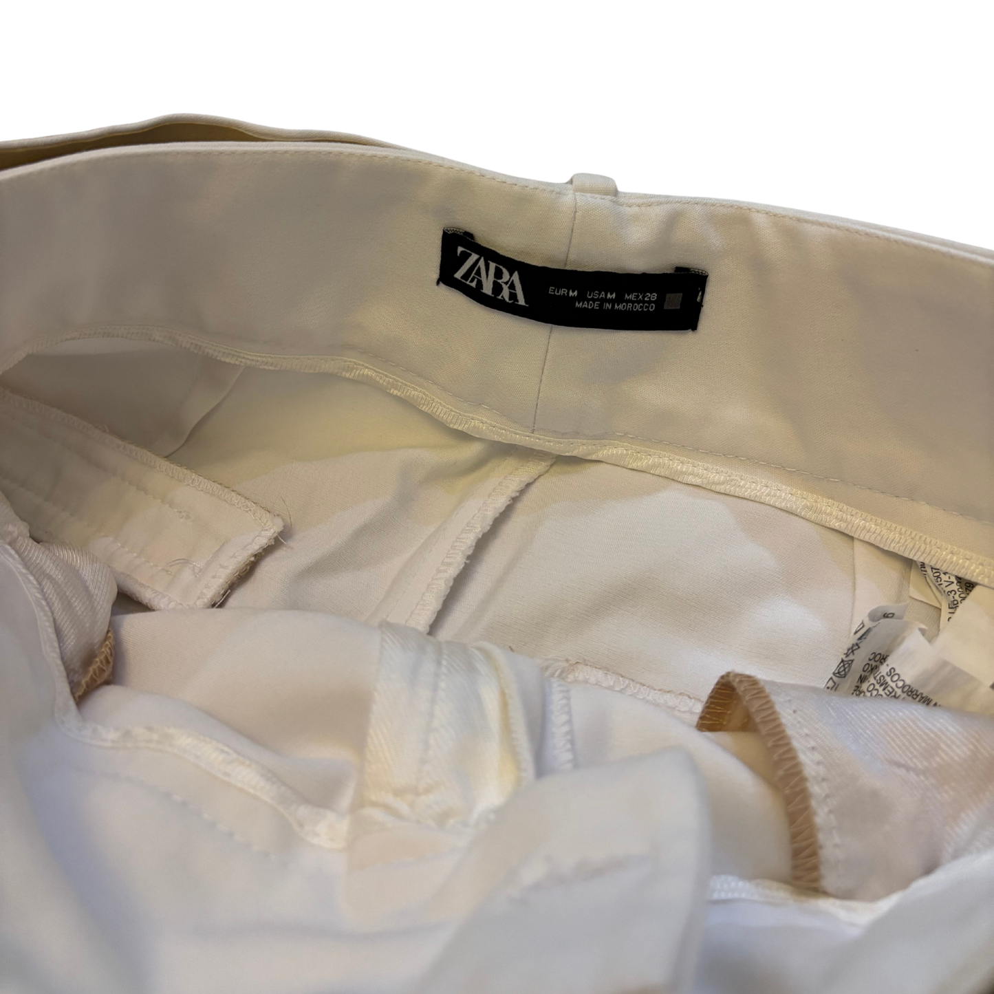 Zara White Wide Leg Trousers