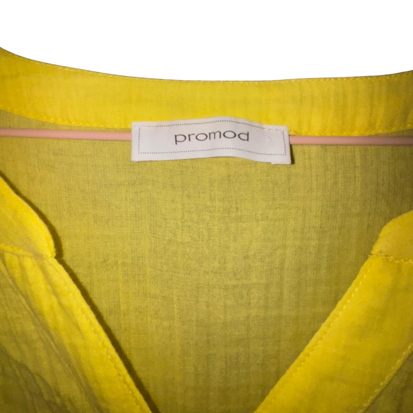 Yellow Button-Up Sheer Top