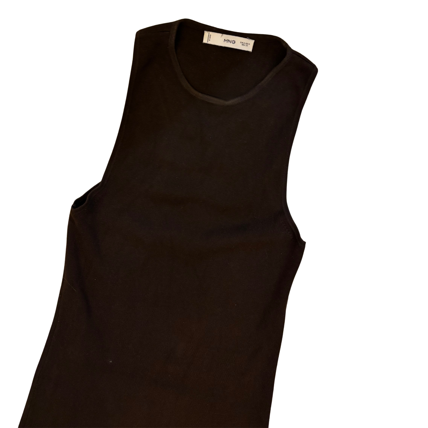 Mango Brown Ribbed Bodycon Maxi Dress