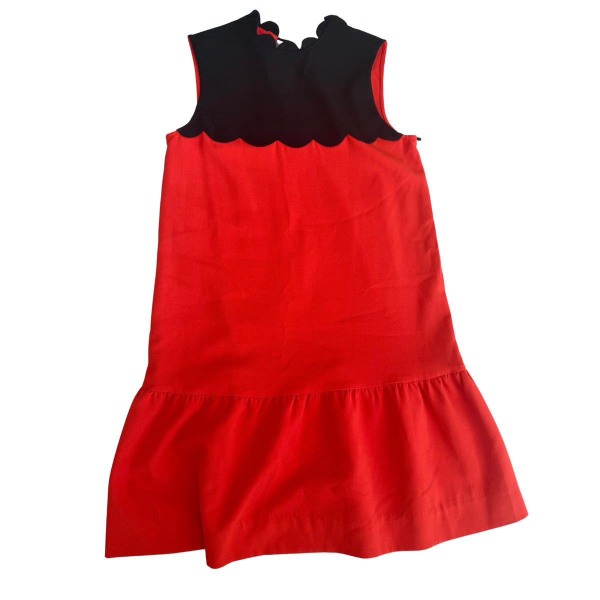 Victoria Beckham Red Scallop Trim Mini Dress