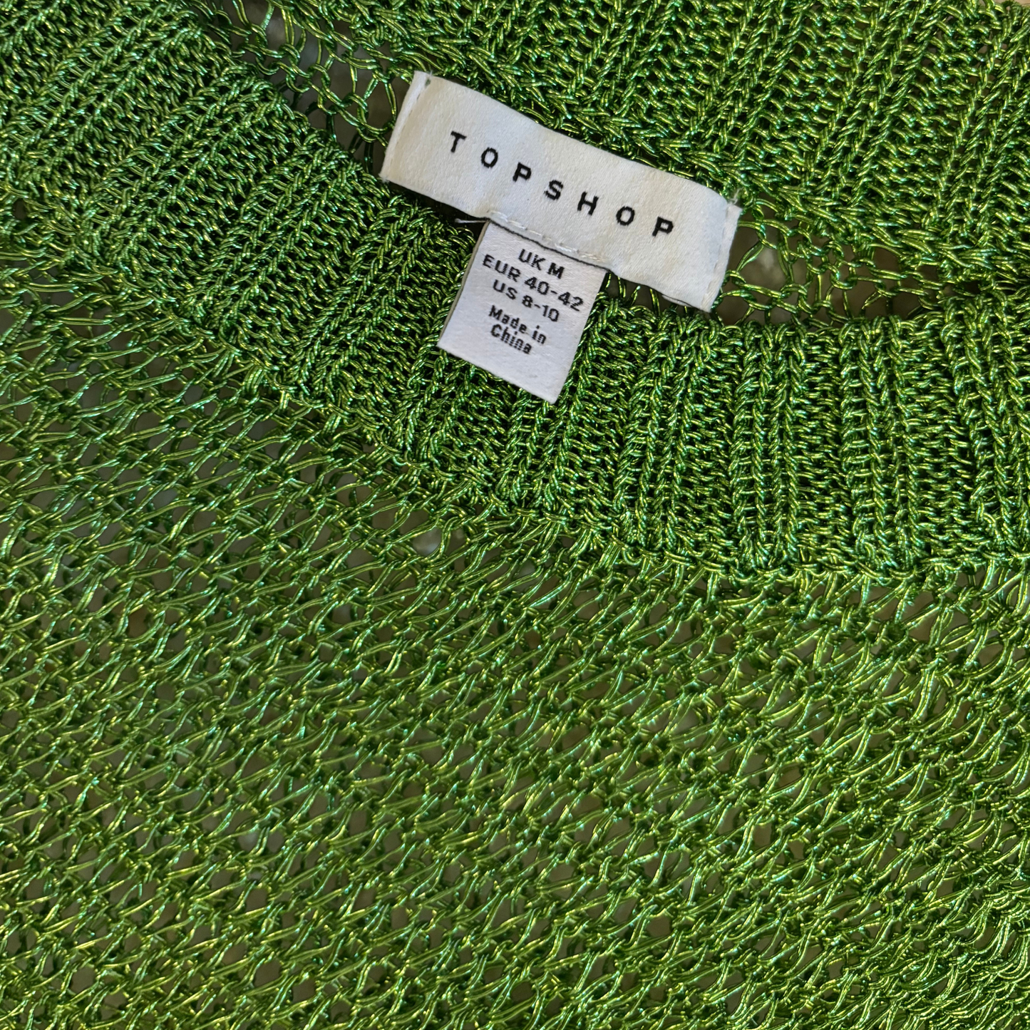 Topshop Oversized Green Knit Sweater