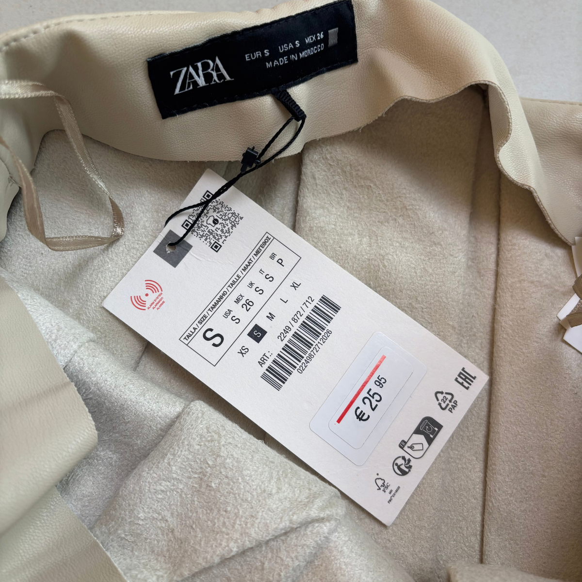 Zara Beige Leather Skirt