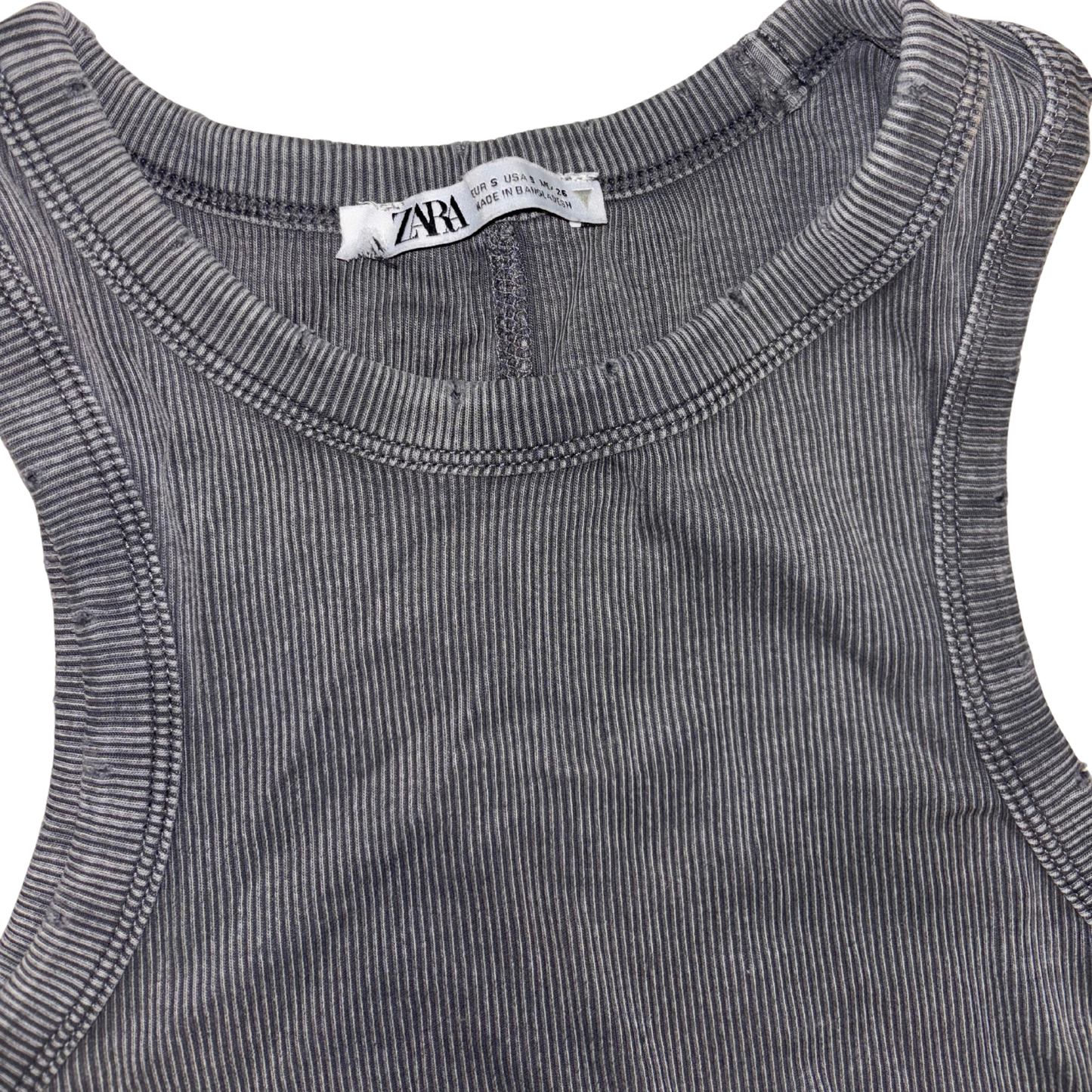 Zara Grey Washed Halter Neck Top