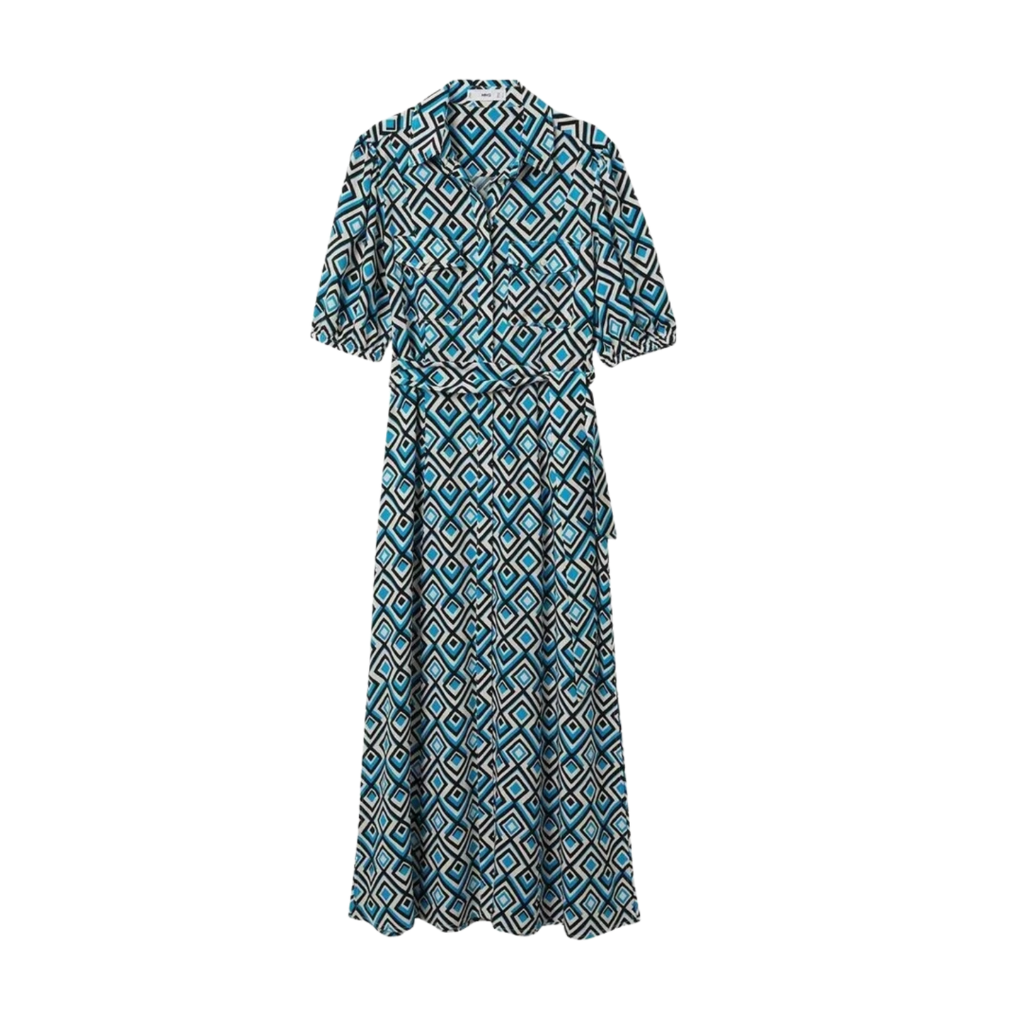 Mango Geometric Print Shirt Dress
