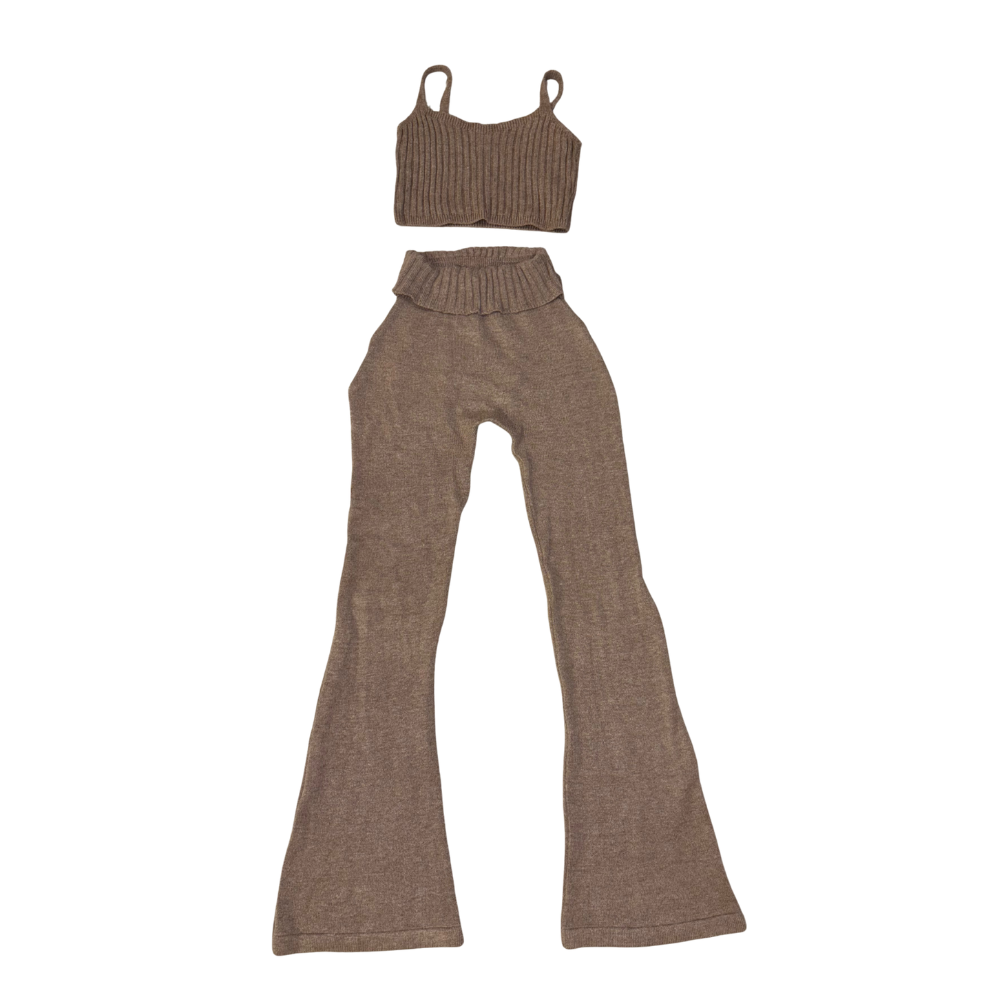 PLT Brown Ribbed Co-Ord