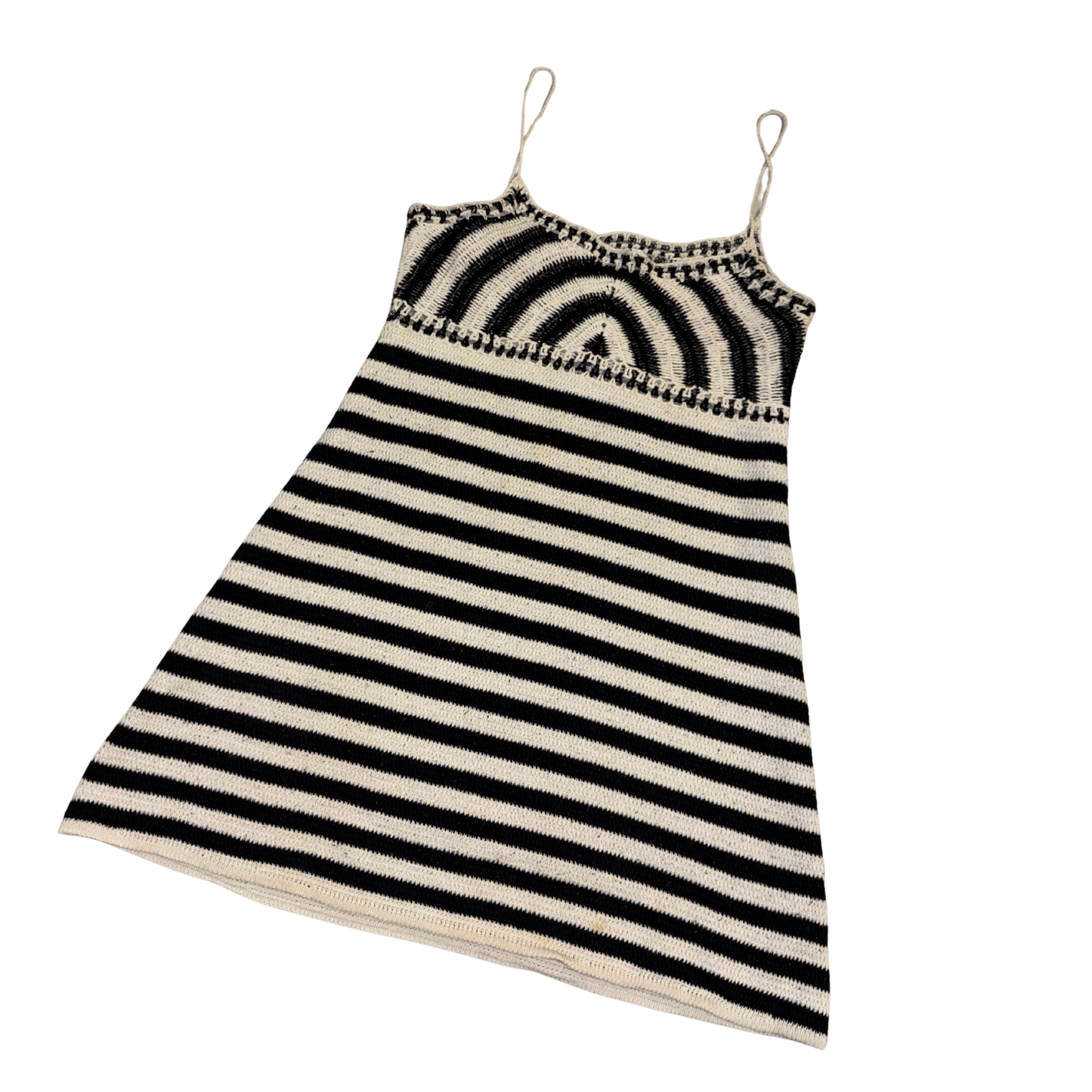 Zara Black & White Crochet Mini Dress