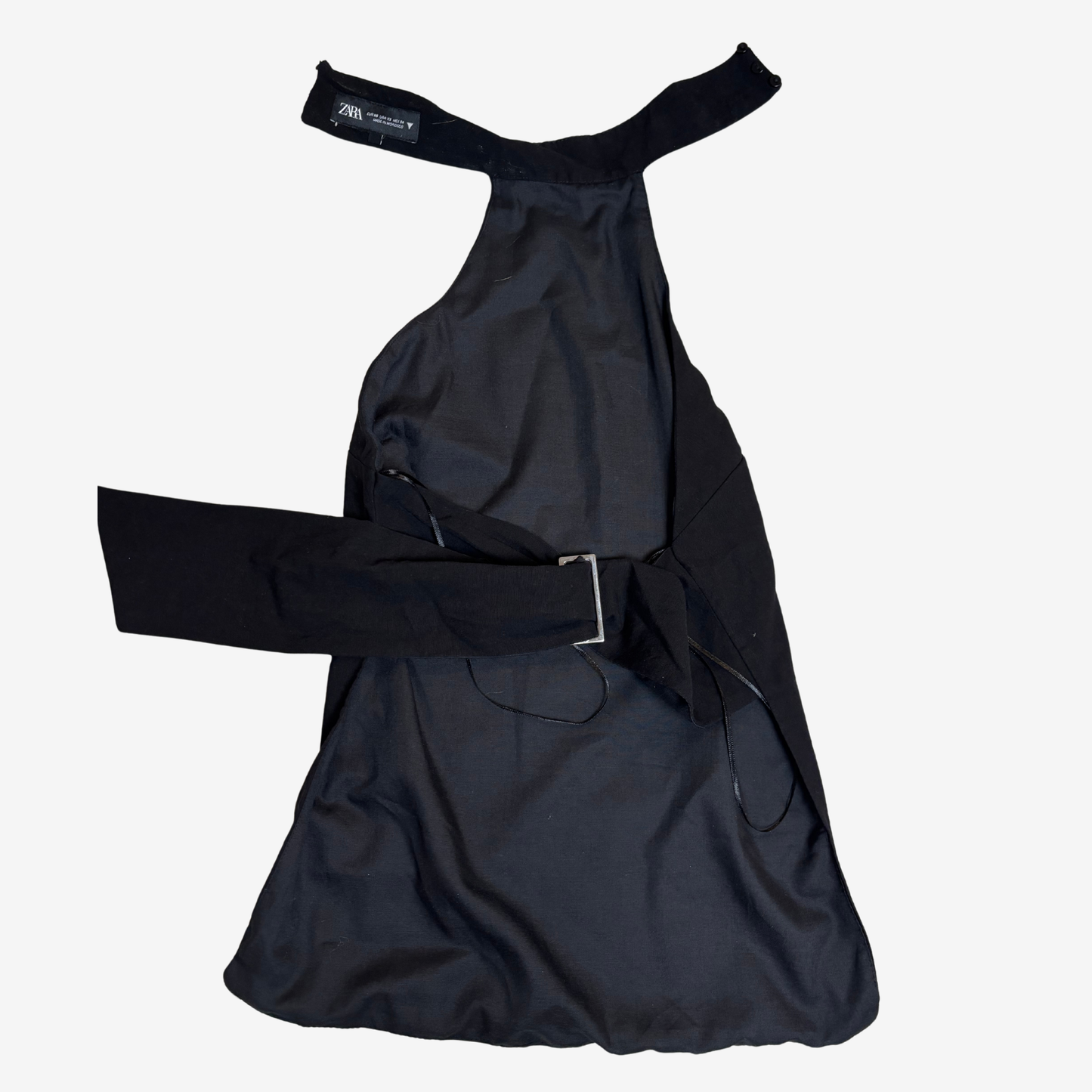 Zara Black Halterneck Open Back Top