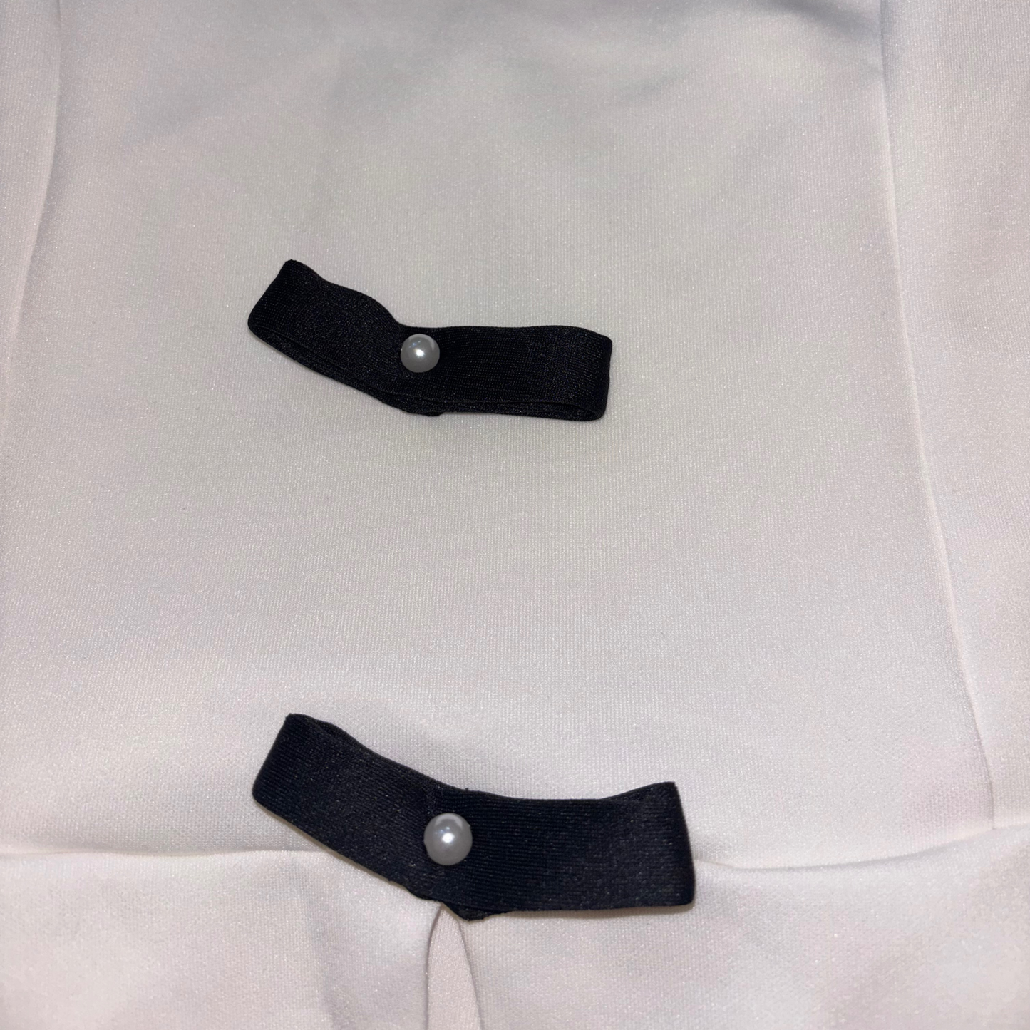 White & Black Bow Detail Top