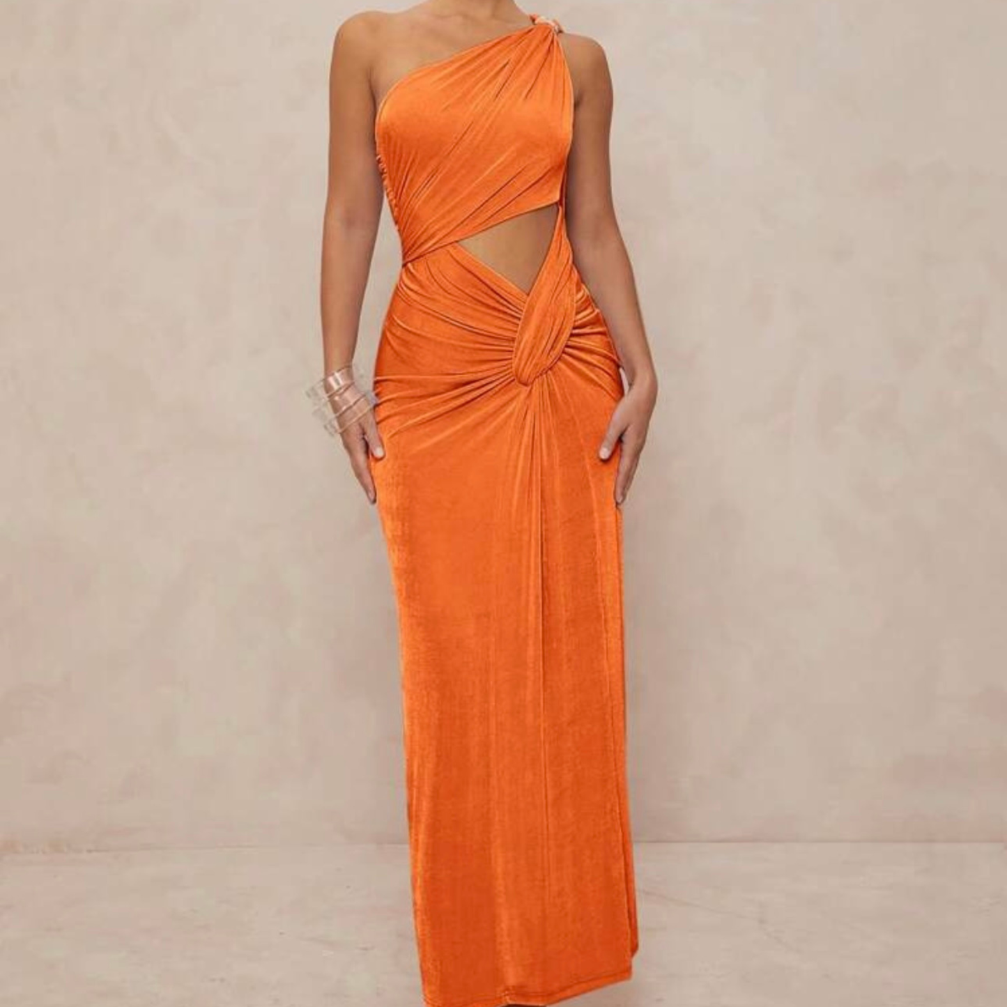Orange Cut Out Maxi Dress