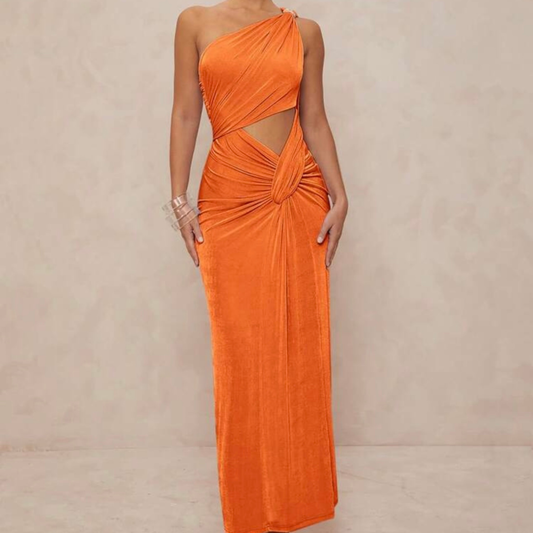 Orange Cut Out Maxi Dress