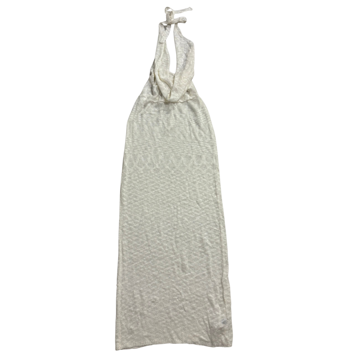 Cream Sheer Halterneck Maxi Dress