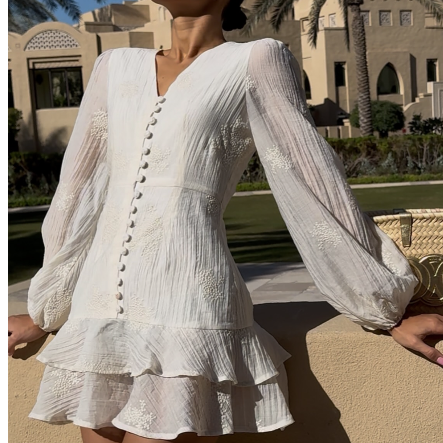 Vita Grace Sassela Cream Mini Dress