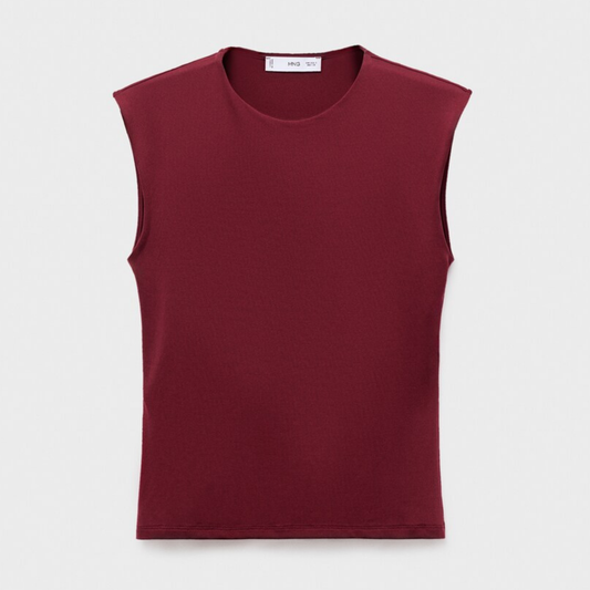 Mango Burgundy Knitted Vest Top
