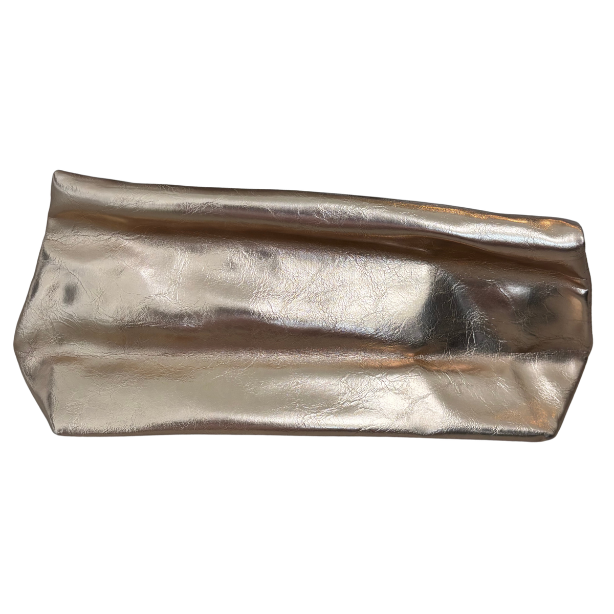 Boohoo Gold Fold Over Clutch Bag