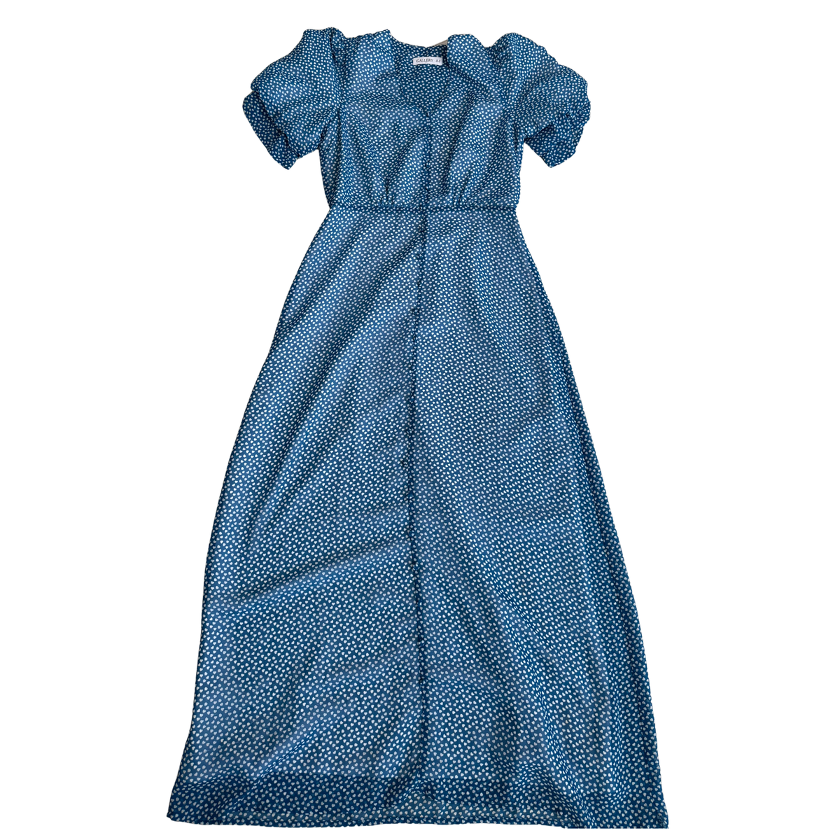 Gallery Blue Heart Pattern Maxi Dress