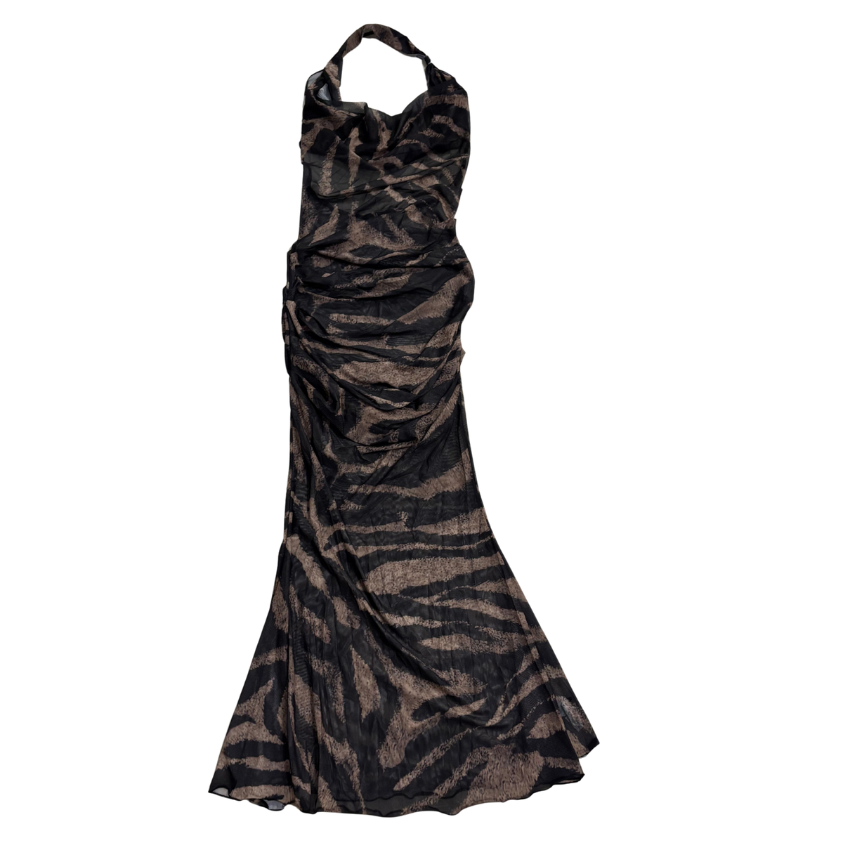 Patterned Halterneck Maxi Dress