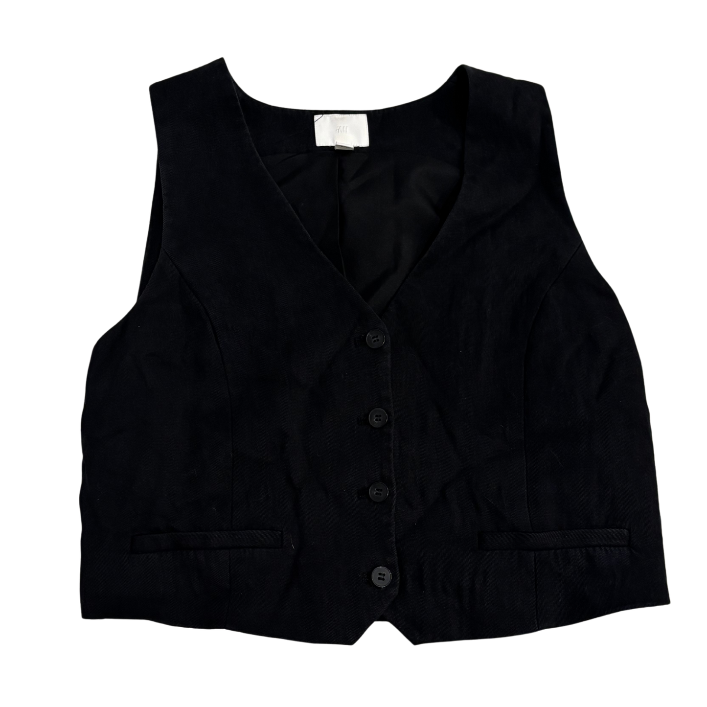 H&M Black Button-Up Waistcoat