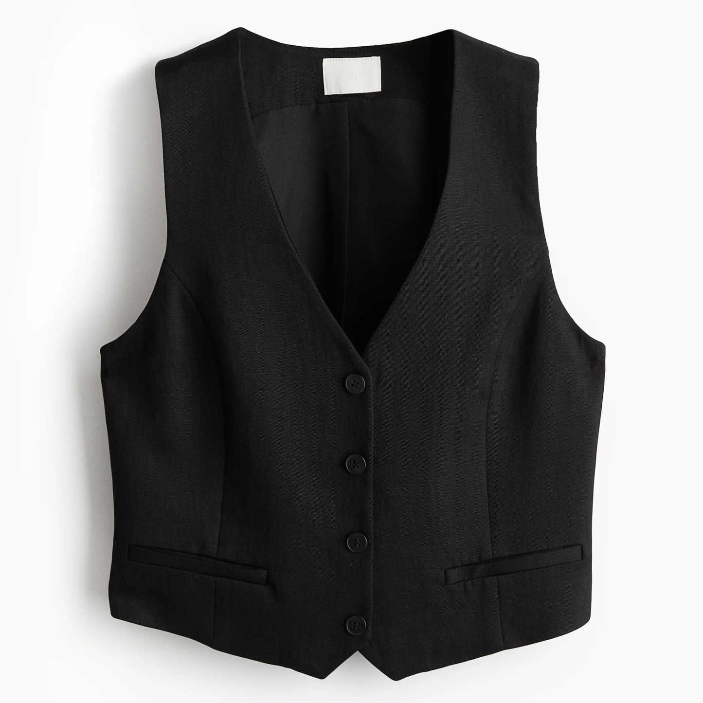 H&M Black Button-Up Waistcoat