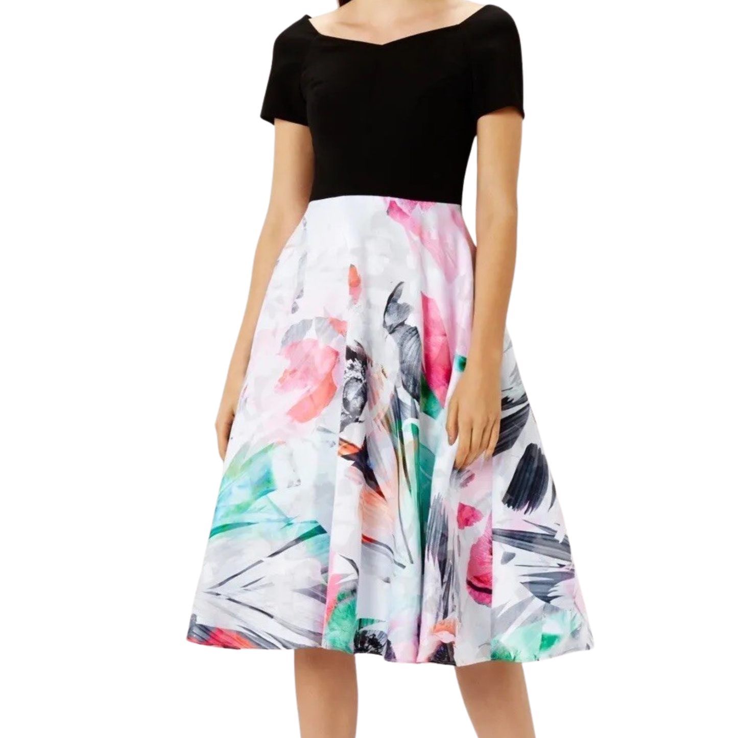 Coast Black Floral Midi Dress