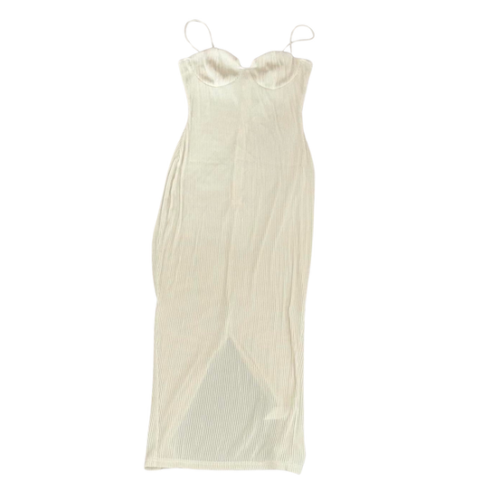 PLT Cream Plisse Maxi Dress