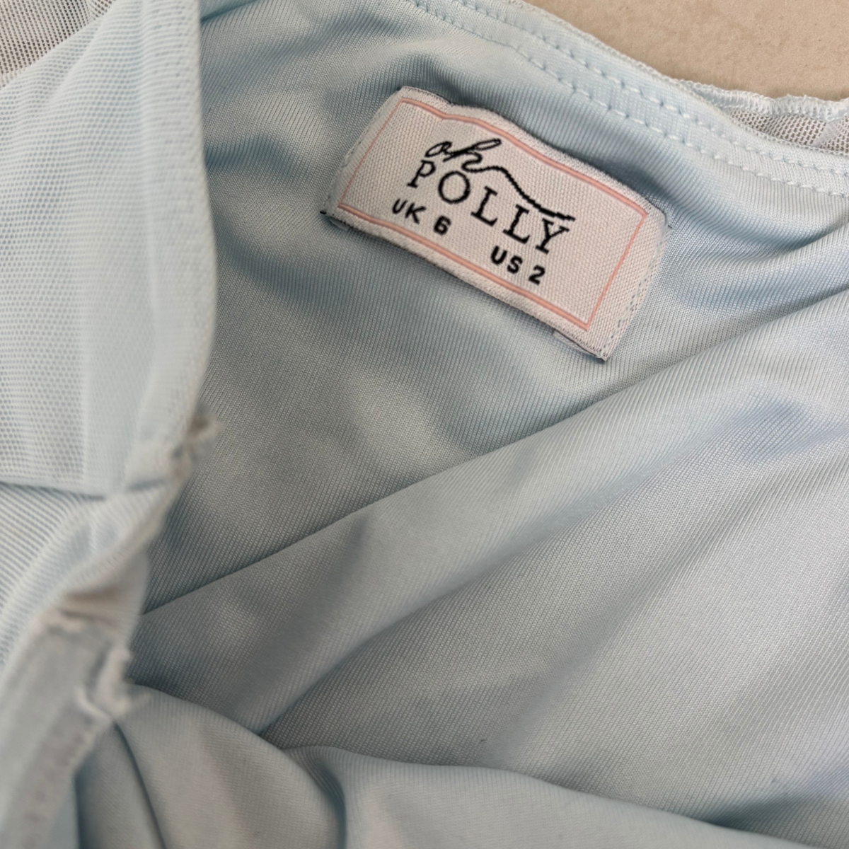 Oh Polly Blue Ruffled Bandeau Maxi Dress