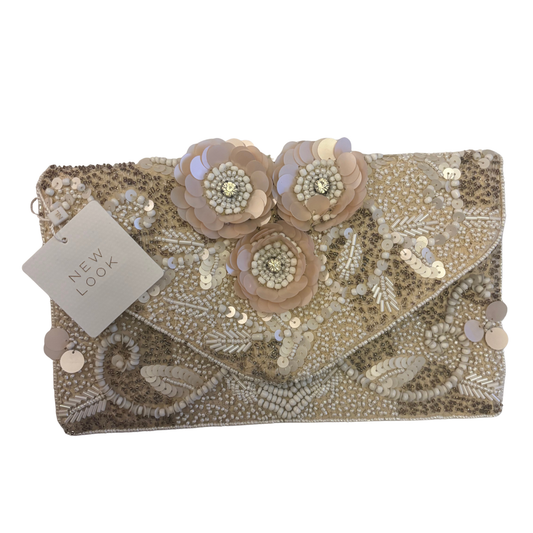 New Look Beaded Floral Clutch