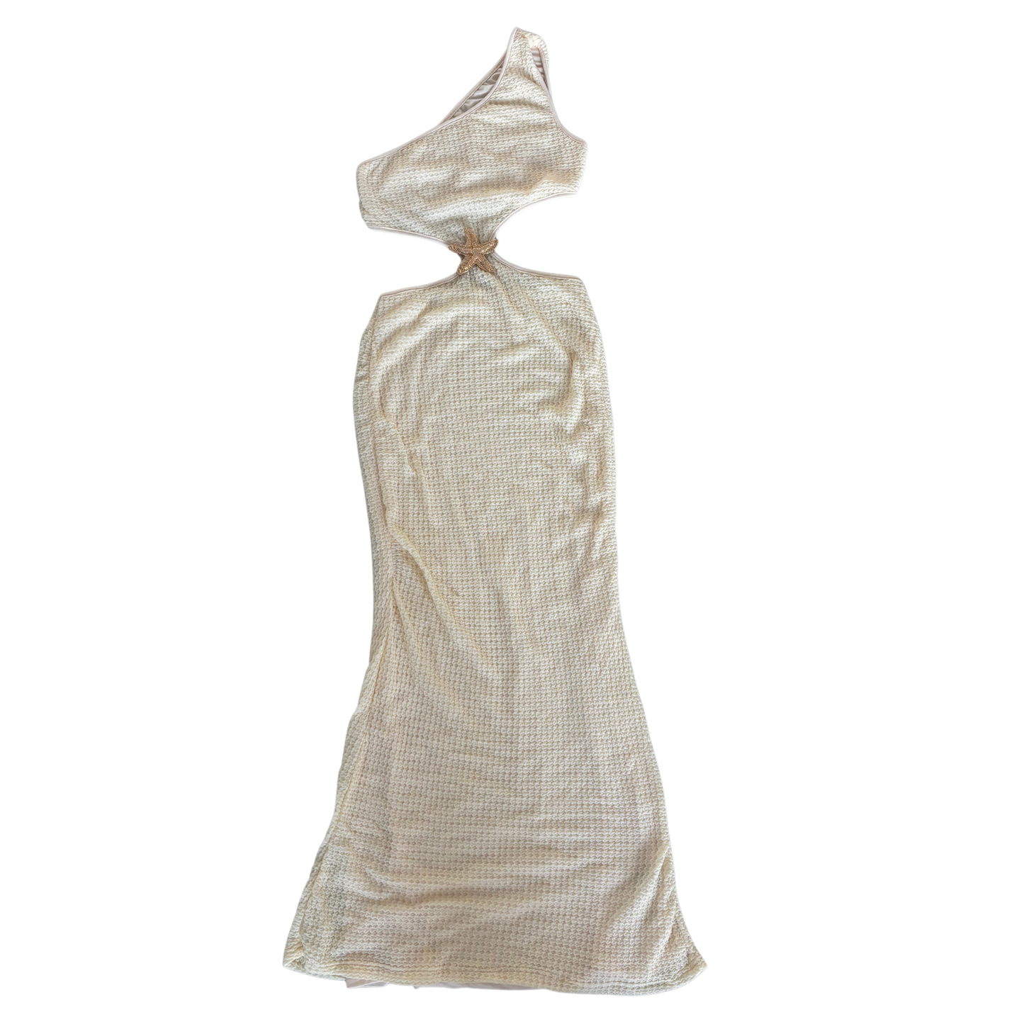 Cream Towelled Cut Out Maxi Dress