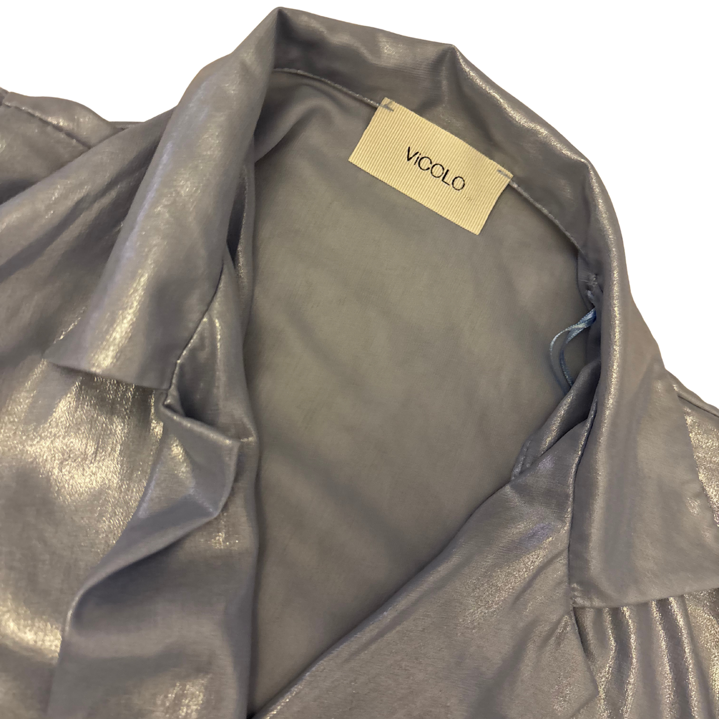 Vicolo Sheer Blue Metallic Bodysuit