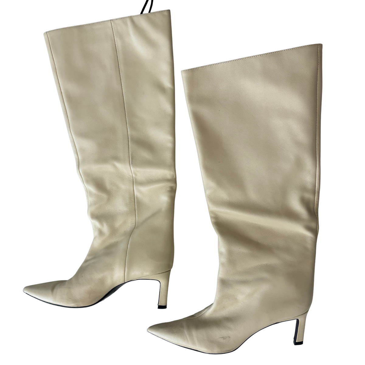 Zara Beige Knee High Boots