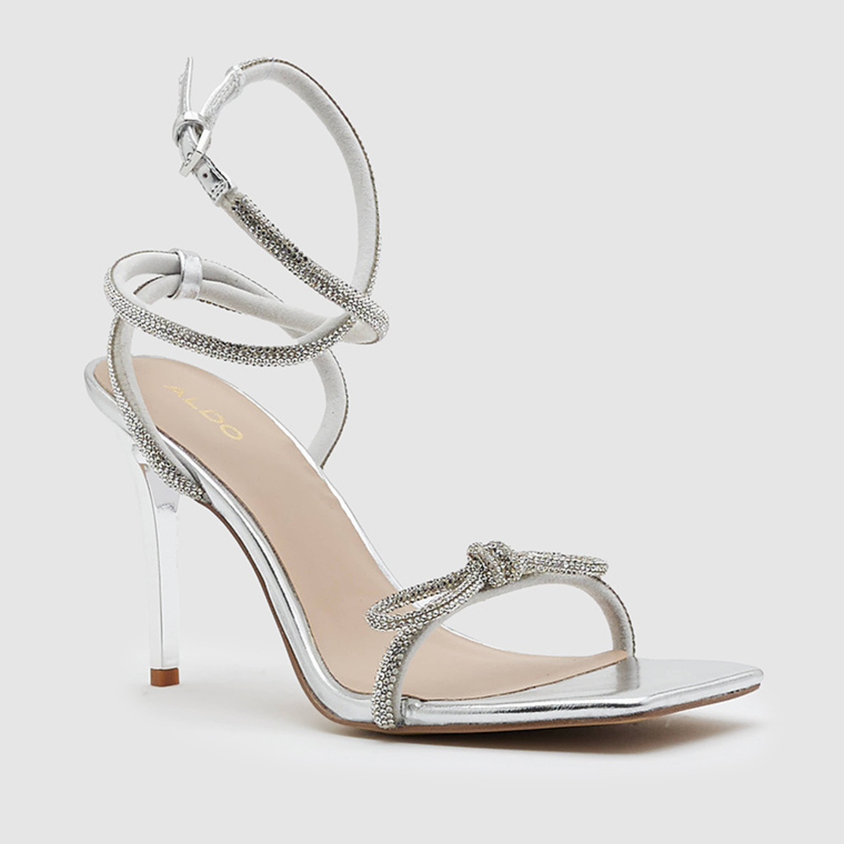Aldo Silver Sparkly Bow Heels
